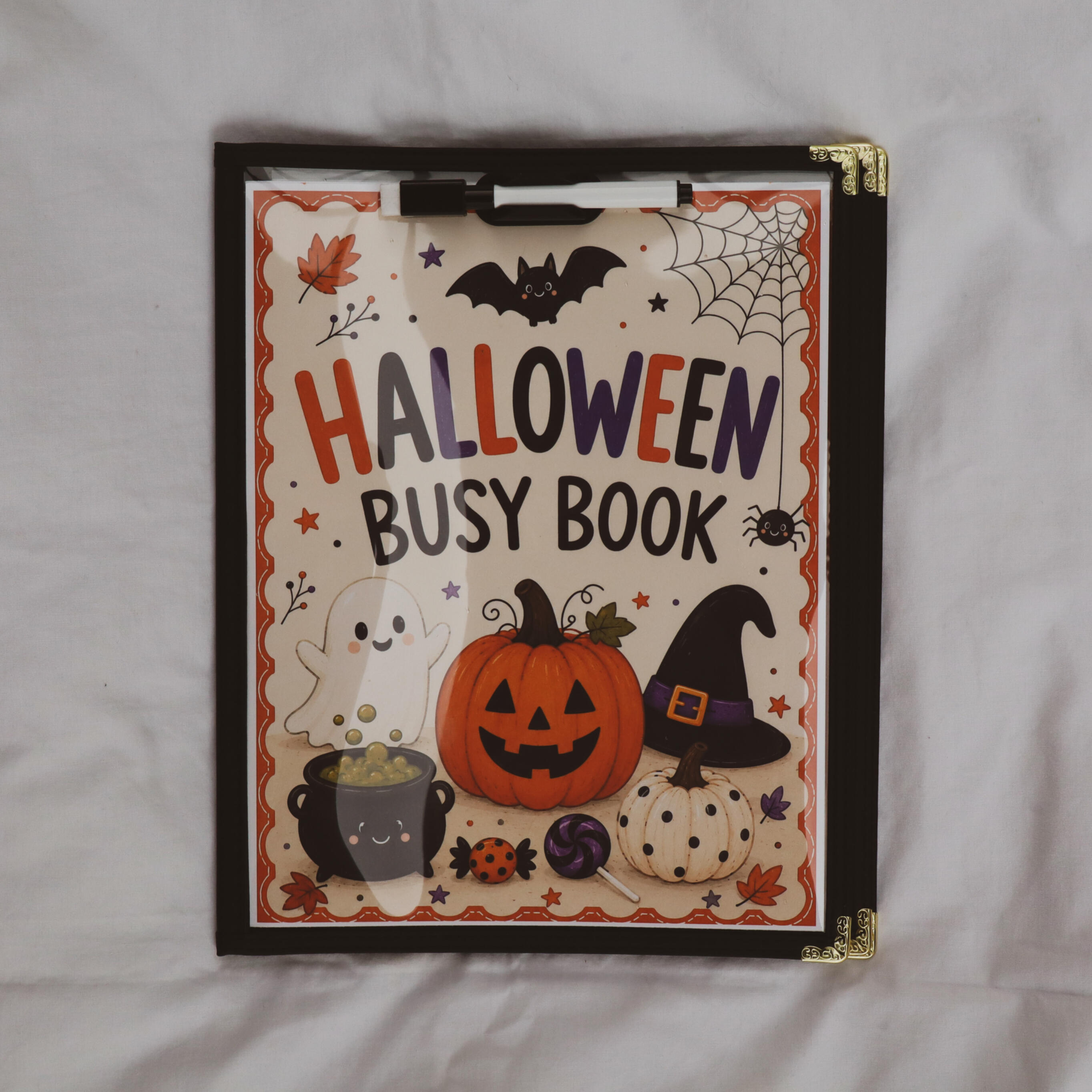Halloween busy book reusable kids activity book