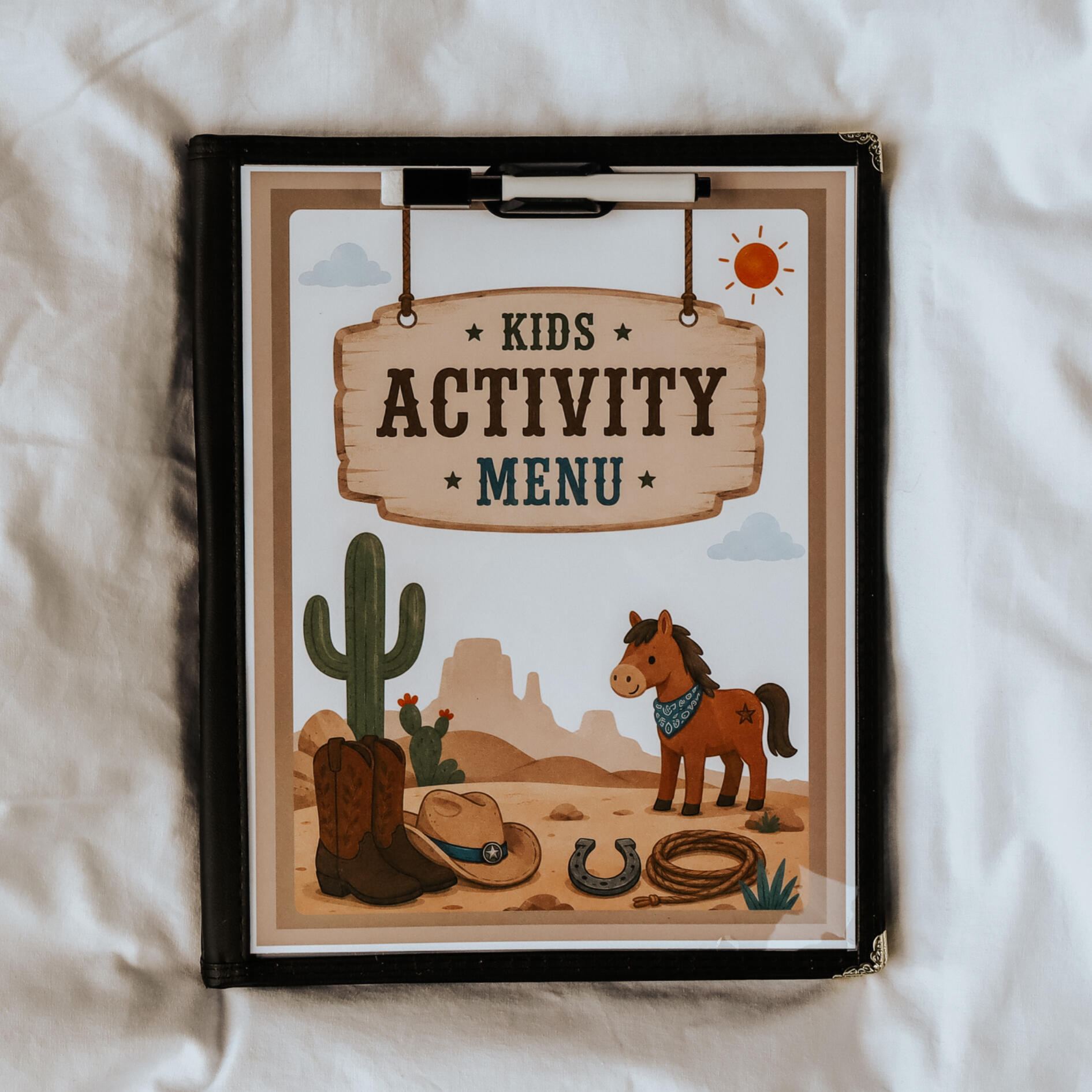 Western busy book reusable kids activity book