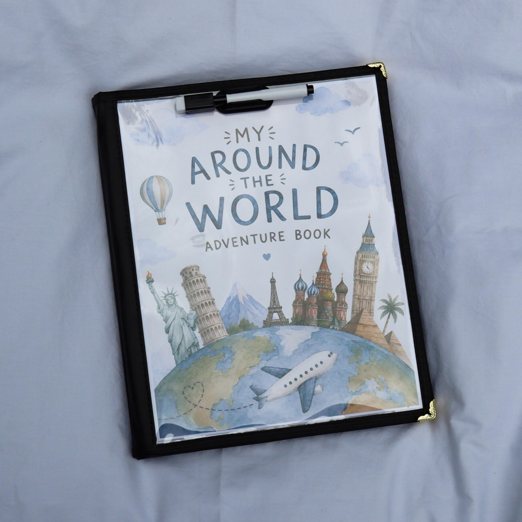 Around the world busy book reusable kids activity book